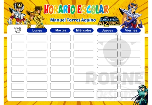 Caballeros Del Zodiaco Horario Escolar